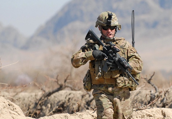 Military on patrol in Afghanistan.
