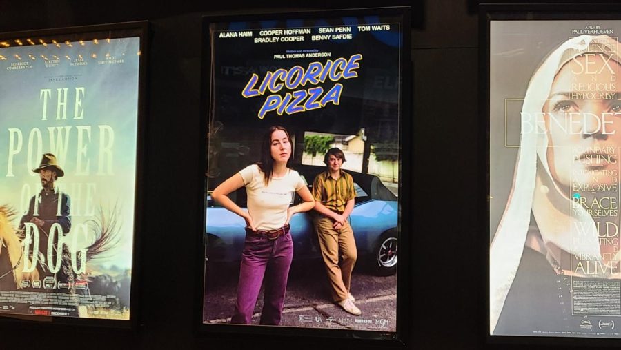 The poster for Licorice Pizza as seen at FilmScene Theaters. Credit: Jack Harris / 2021