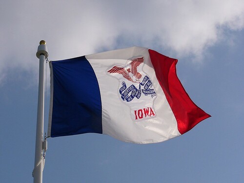 Iowa Flag by Catchpenny is licensed under CC BY-ND 2.0