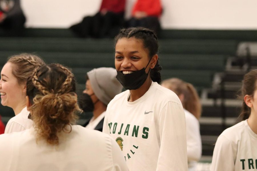 Meena Tate 23 jokes with her time as they prepare to facedown the Little Hawks. 