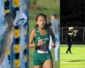 Kyle Chi 23, Cindy Wang 24 and Matthew Jetton 22 participate in their respective sports. 
