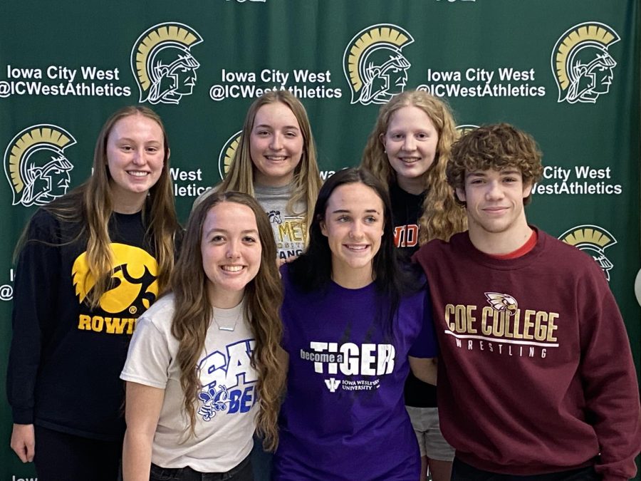 Six seniors signed their National Letters of Intent in the West High cafeteria April 13. 