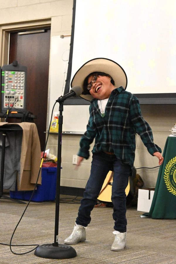 Pammie performs at the Talent Show and Family Night put on by West’s Community Inclusion Club on April 21.