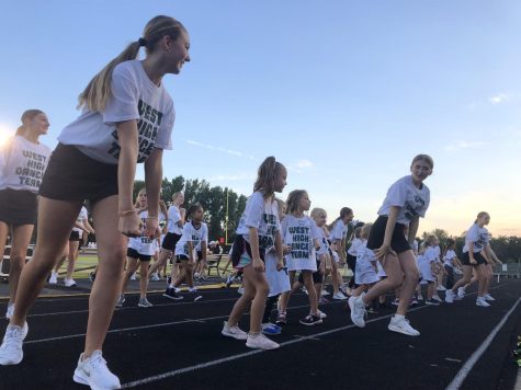 West High Kids Clinic performs at the football game on Friday, Sept. 8. 