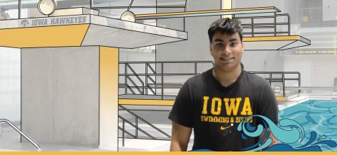 Kasijaden Natarajan commutes to the Mercer Aquatic Center or the Coralville Recreation Center everyday for high school dive practice. 