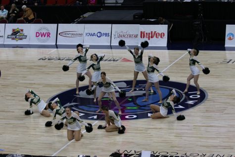 The West High Dance team hits the ending position for their pom routine that placed fourth.