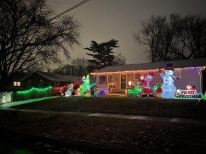 Phil Keitels house is adorned with Christmas lights in honor of the annual Lucas Farms History Walk. (Photo courtesy of Phil Keitel)