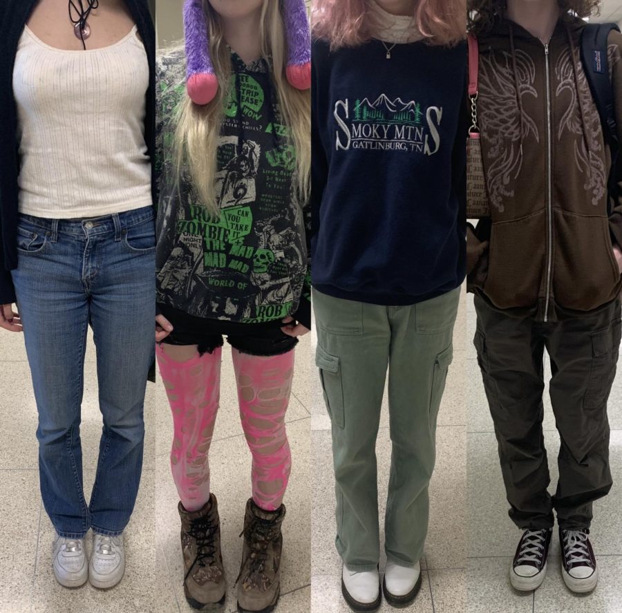 Defne Baymam 24, Ava Reed 23, Briar Martin 24, and Olaf Christopherson 25 stand together to showcase their outfits and varying styles.