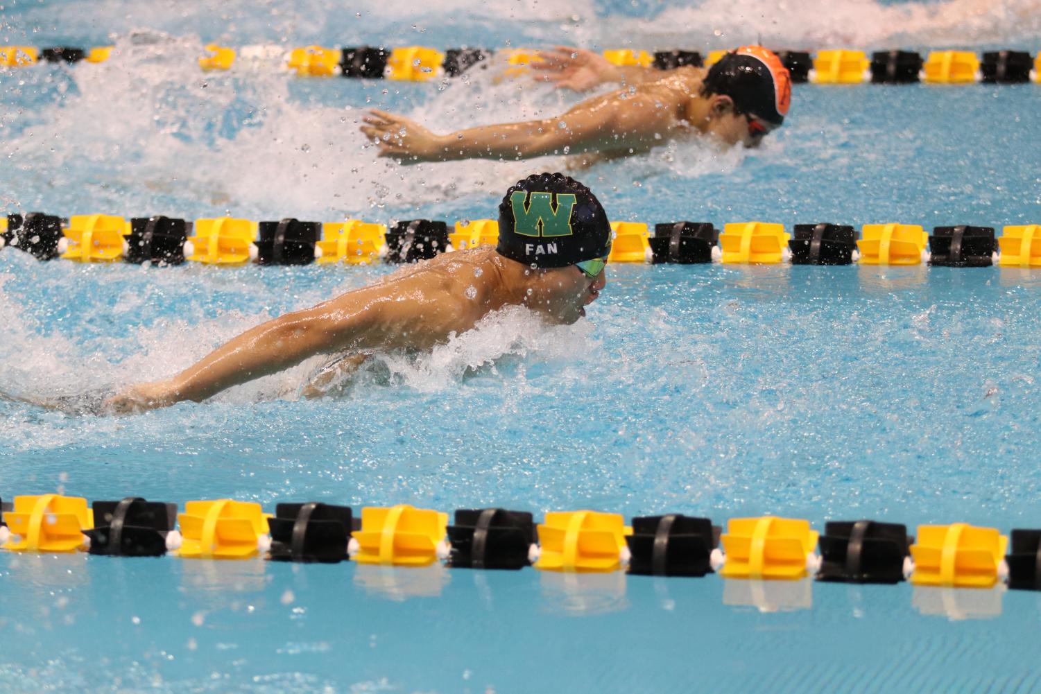 Winston Fan ’26 swims the 200 IM Feb. 11. 