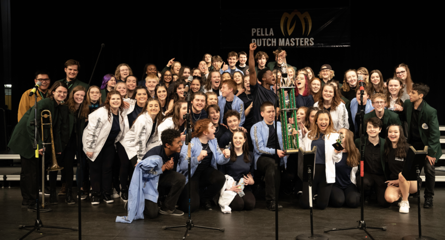 GTC poses with the grand champion trophy at Pella High School.