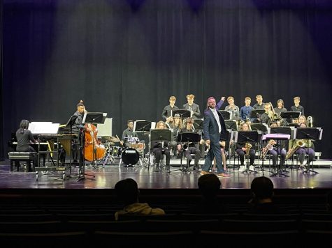 The West High Symphonic Jazz Band under the direction of Rob Medd performs at the SEIBA Jazz Festival. 
