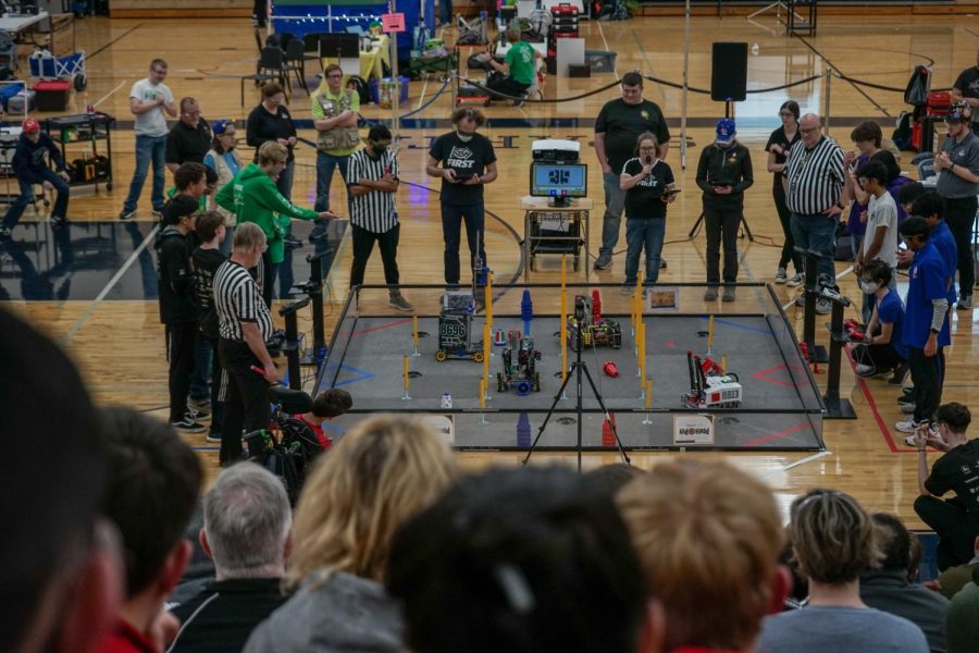 FTC Trobotix 8686 competes at the League Tournament January 14th. Photo courtesy of Evan Baker.