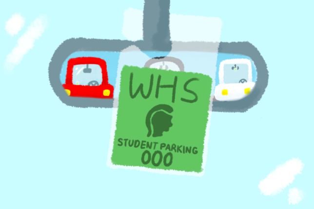 Students must register their car with a green 2023-24 parking pass. 
