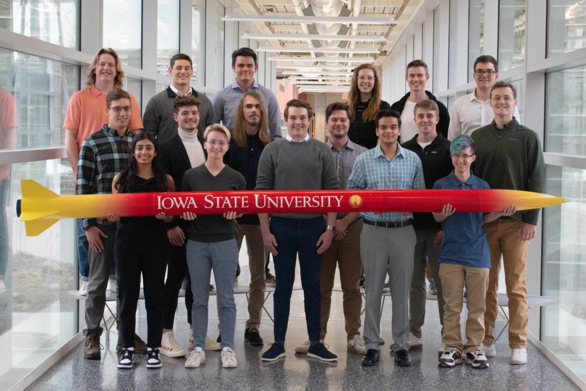The Iowa State Rocketry team, including recent graduate Khushi Kapoor 18