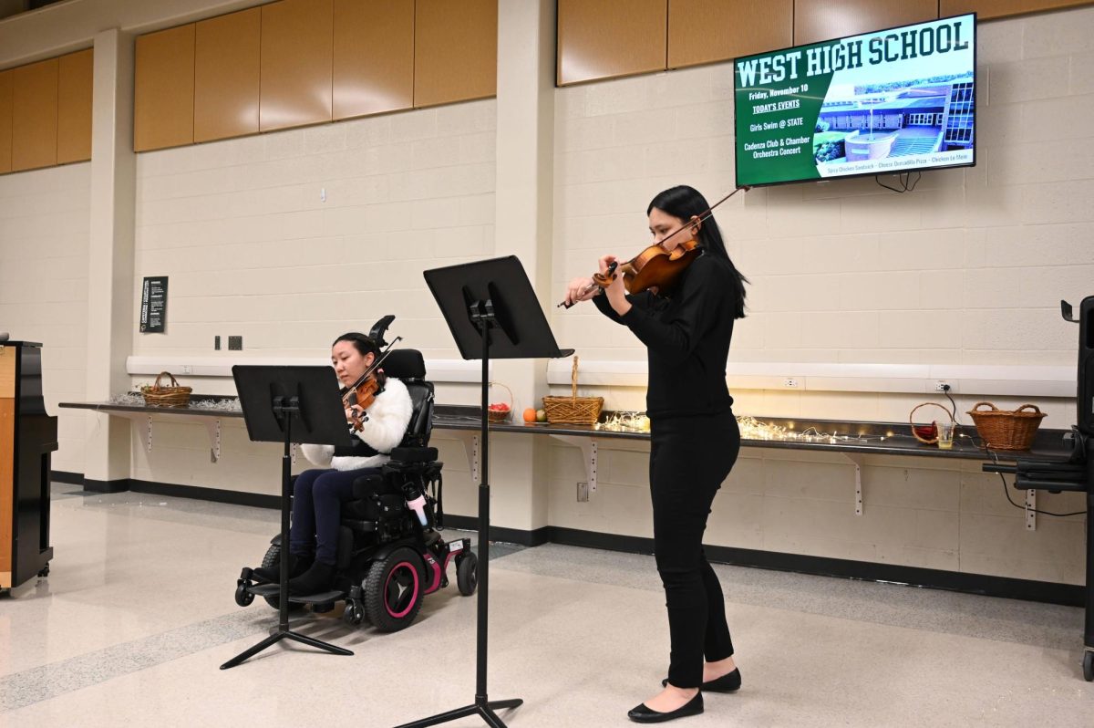 Sharon Liao '27 and Anjali Lodh '25 play Joe Hisaishi's A Town with an Ocean View Nov. 10.