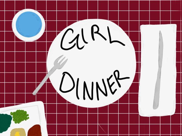 Girl Dinner served on a platter.