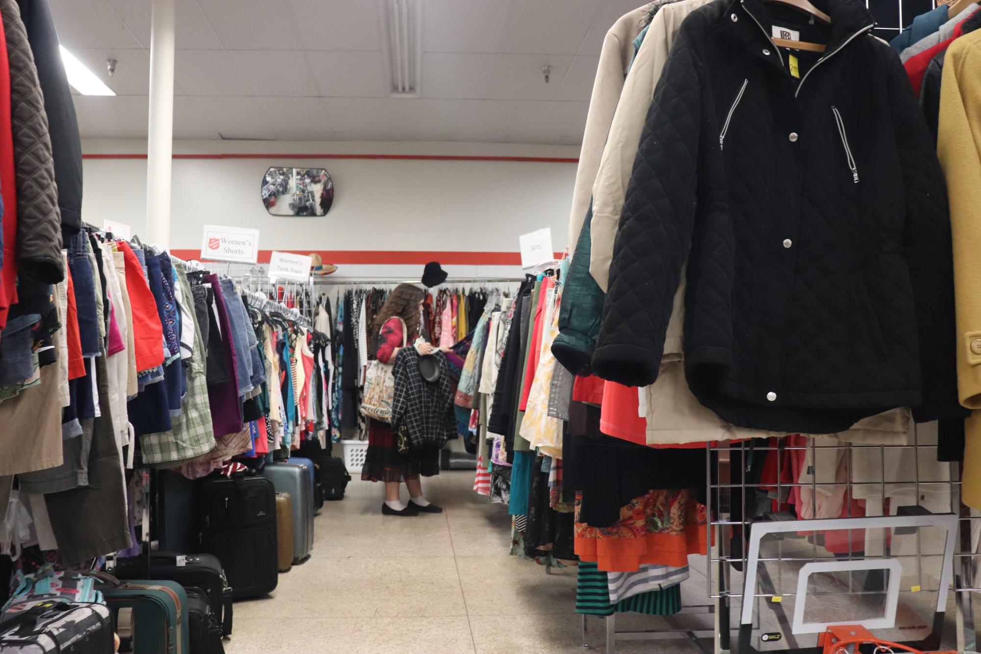 Eleanor Weitz 24 peruses the skirt section at the Salvation Army Family Store.  