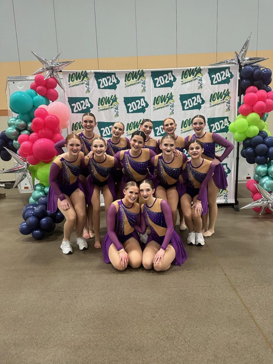 The West High Dance team poses right before competing their lyrical routine. 