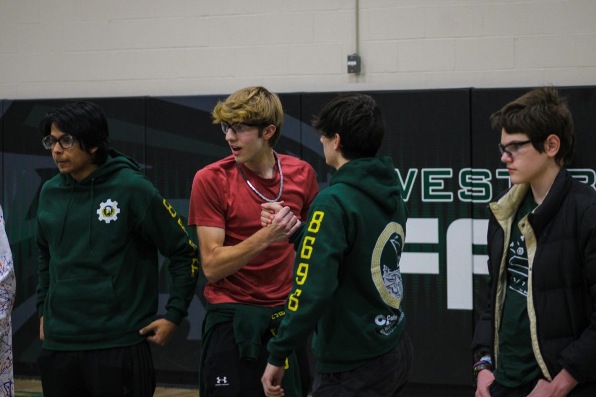 Ben Ciliberto 24 shares a handshake with Sawyer Smith 25 after the match. 