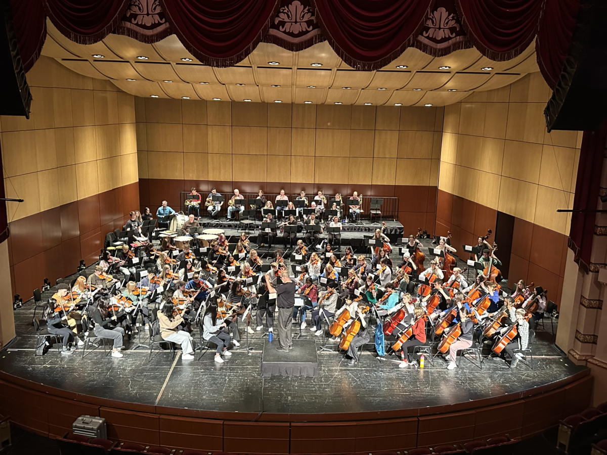The Metropolitan Symphony Orchestra during their final rehearsal at the Paramount Theatre. 