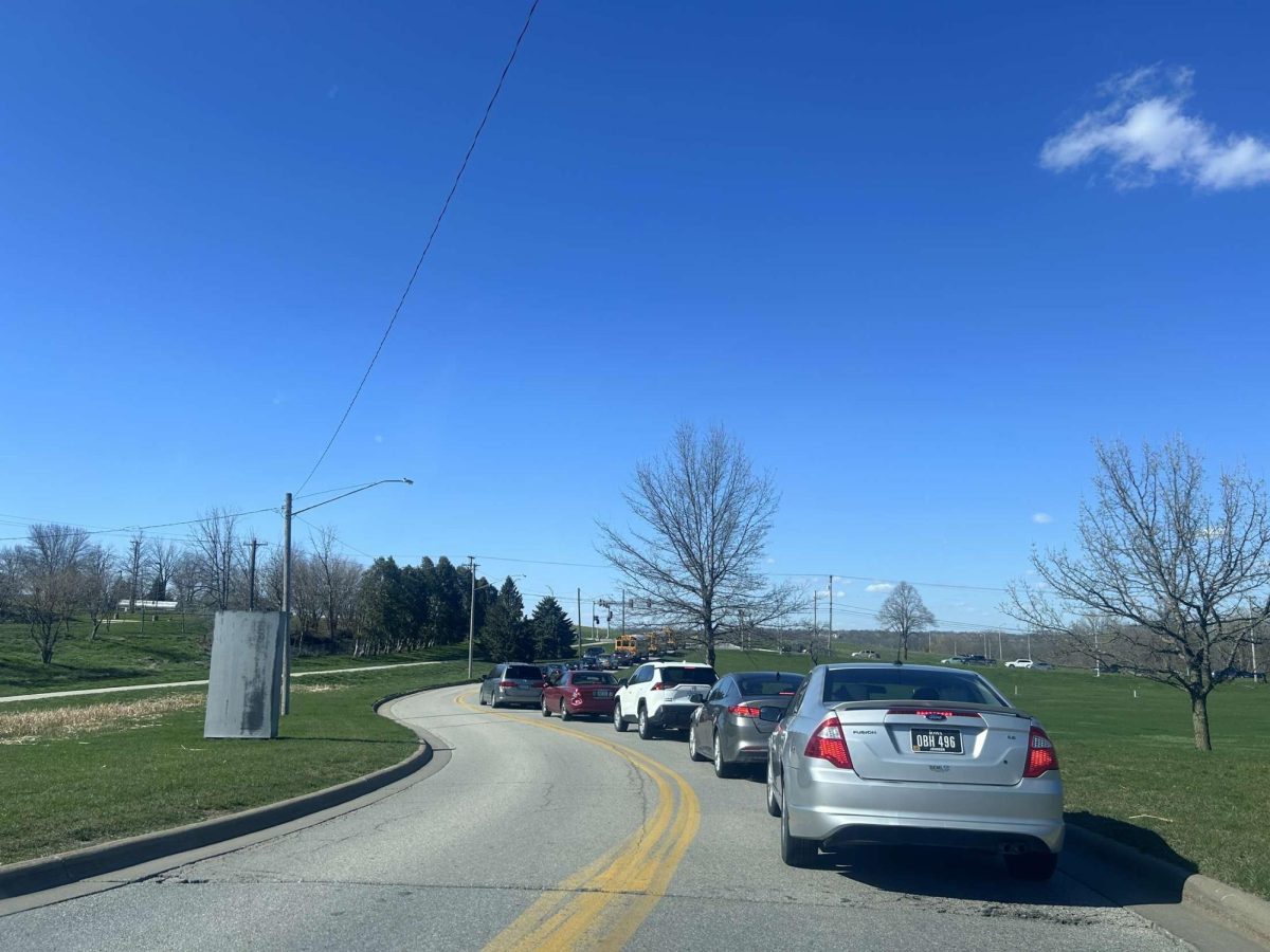 Outside West High School after the bell rang at 4, students, staff, and more wait to leave while sitting in long traffic. As a normal occurrence, individuals can expect to sit here for up to 30 minutes just waiting to get onto Melrose Ave.