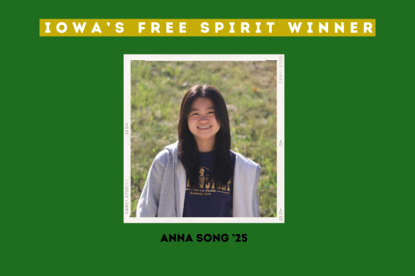 Anna Song ’25 is the 2024 Free Spirit winner from Iowa. Song will be the West Side Story print design editor for 2024-25.

