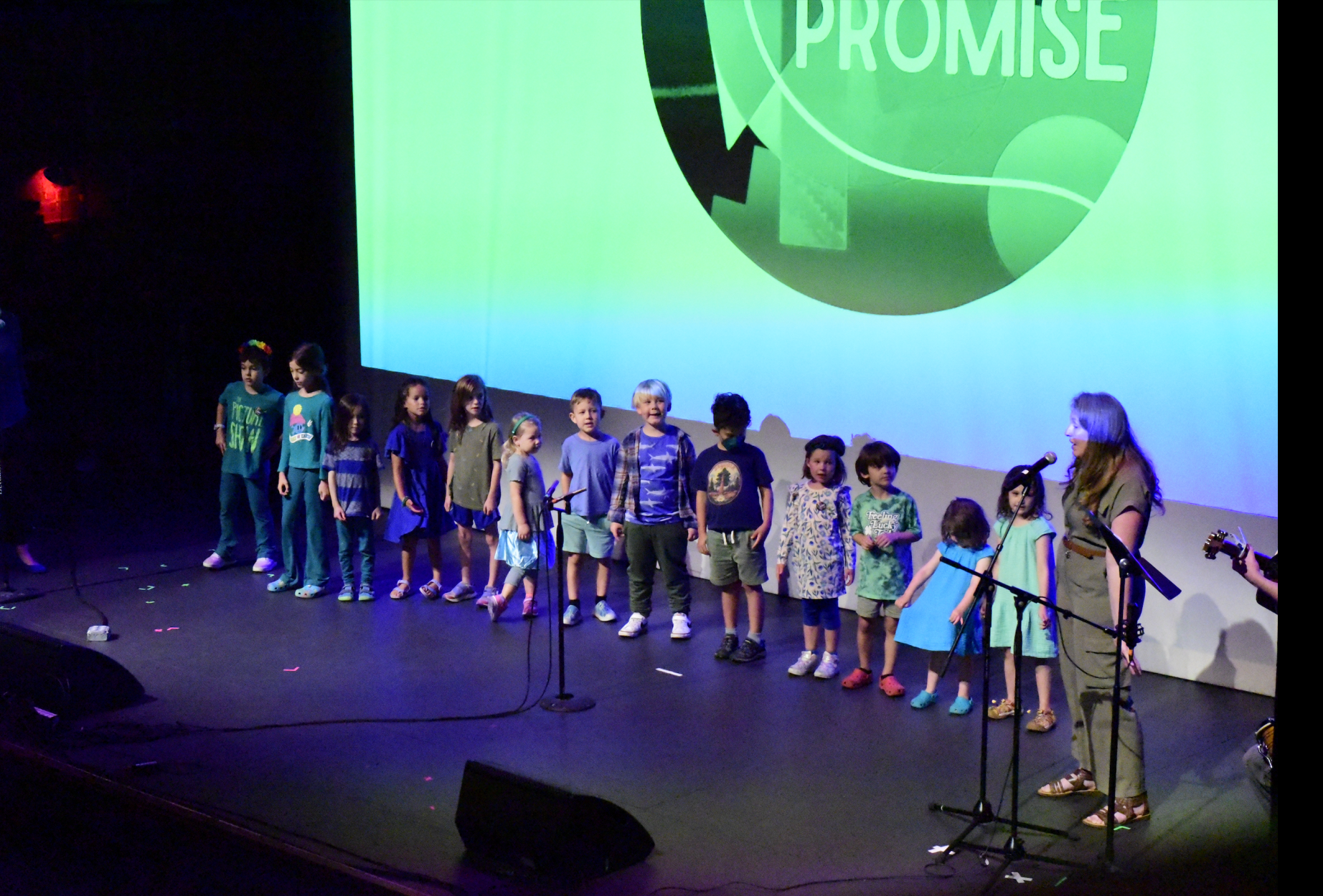 As a part of the Promise to the Planet campaign, preschoolers line up for the final performance. 