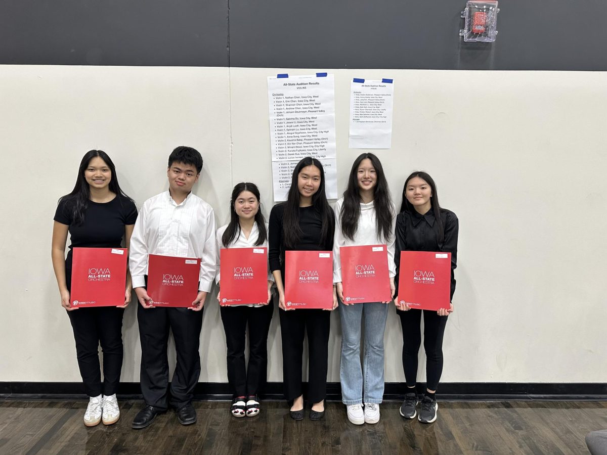 Senior violinists Anjali Lodh, Andrew Chen, Anna Song, Sabrina Du, Jessie Li and Flora Zhu qualifed for All-State four times.