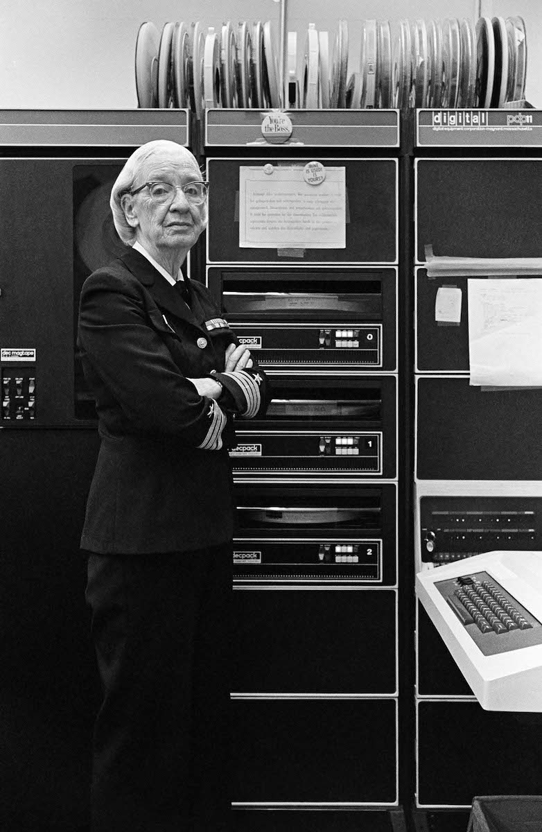 Hopper in a computer room in Washington, D.C., c. 1978