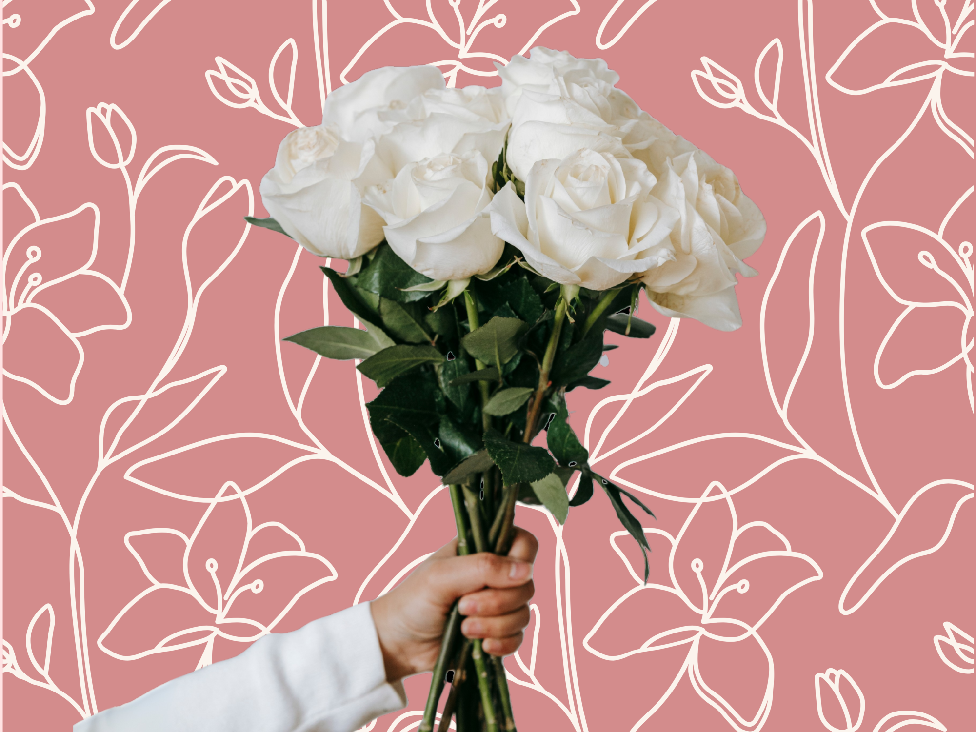 White roses are said to symbolize innocence and purity.
