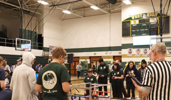 Trobotix JV competes against Trobotix Varsity during the second elimination match. 