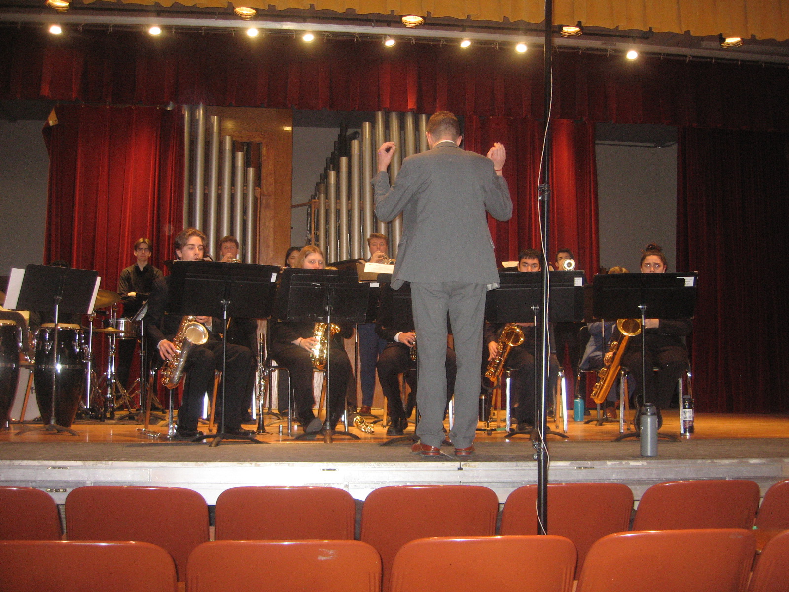 Band director Brian Zeglis conducts Jazz Ensemble at Coe College on Feb. 28. 