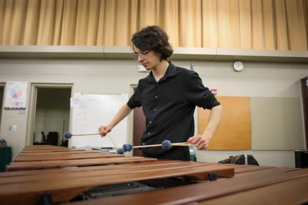 Tiff Lieberman plays "Libertango" for solo marimba by Eric Sammut March 26 in the North Band Room.