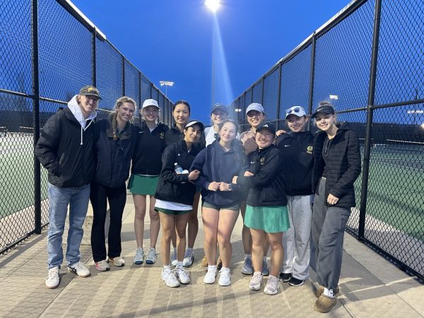 The West girls tennis team poses for a picture after defeated Dubuque Hempstead 7-2 in their first match of the season April 8. 

Photo Courtesy of Nina Marquardt