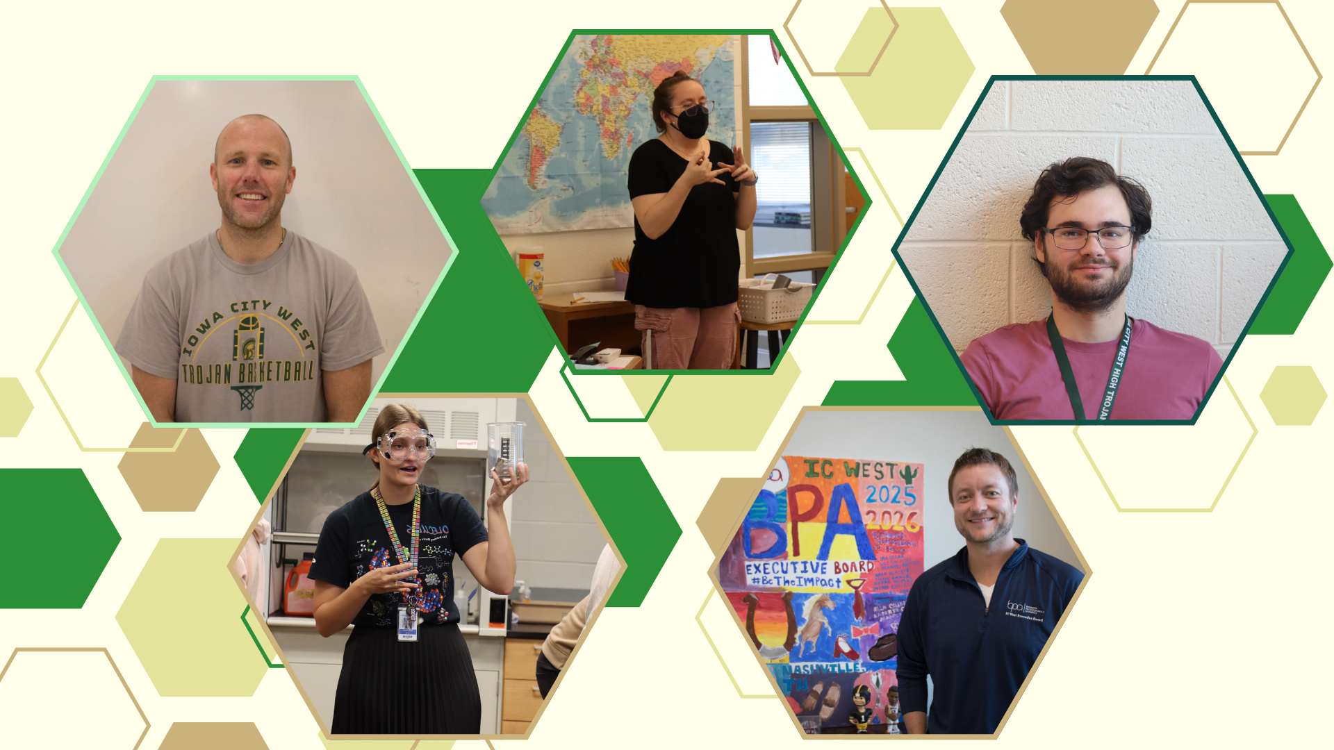 West welcomes new staff members Andy Brandt, Ronan Smith, Jason Kern, Ashley McMahon and Rachel Ruisch for the 2025-26 school year.
