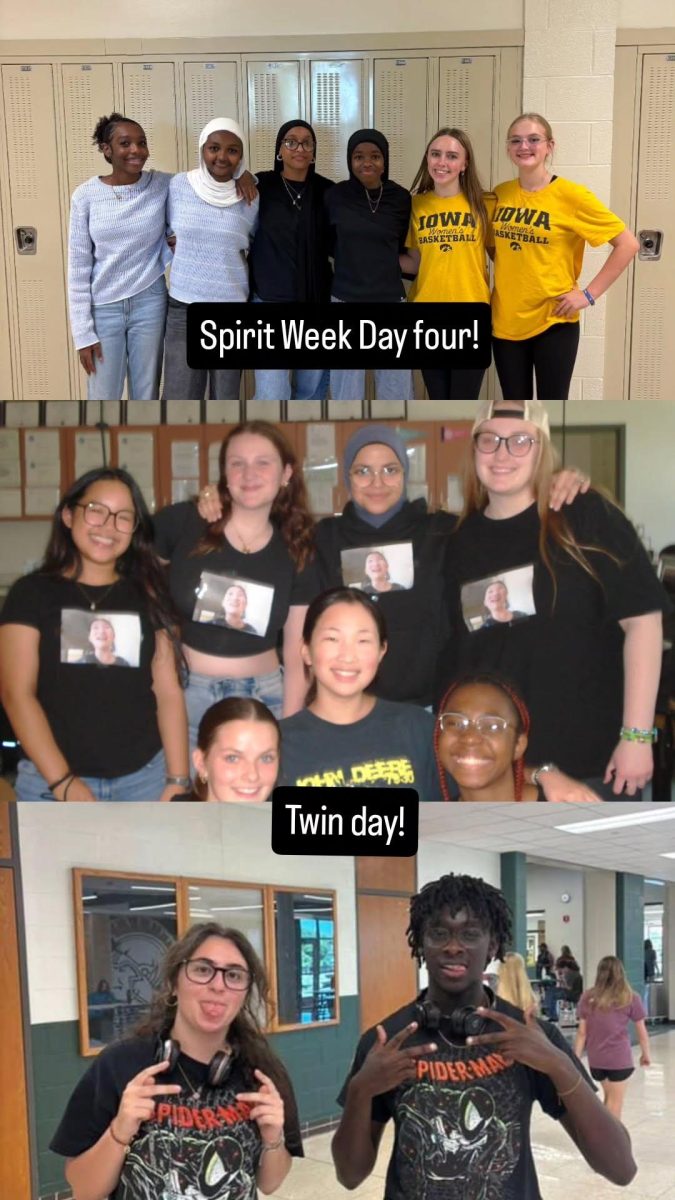 Kyla Huynh '27, Emmerson Reimers '28, Mayar Aliwaisi '26, Leah Butcher '26, Maryssa Barnes '26 and Chimamanda Anyaoha '28 twin with t-shirts of Callie Gao '26.