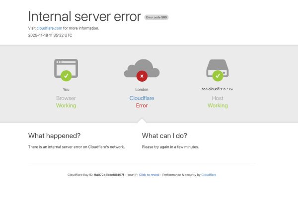 A Cloudflare outage on Nov. 18 took down many websites that relied on their services. Image by Cloudflare.