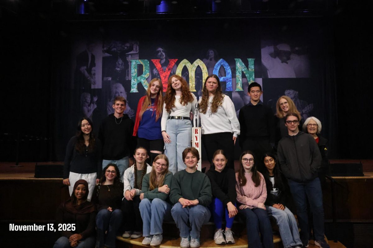 Trojan Epic and West Side Story staffers pose on the historic Ryman Auditorium stage Nov. 13. The Ryman was home of the Grand Ole Opry from 1943-1974, hosting legendary debuts by Dolly Parton, Tammy Wynette, Loretta Lynn, Hank Williams and Patsy Cline. Students toured the Ryman while attending the National Scholastic Press Association's fall journalism convention in Nashville Nov. 12-15. 