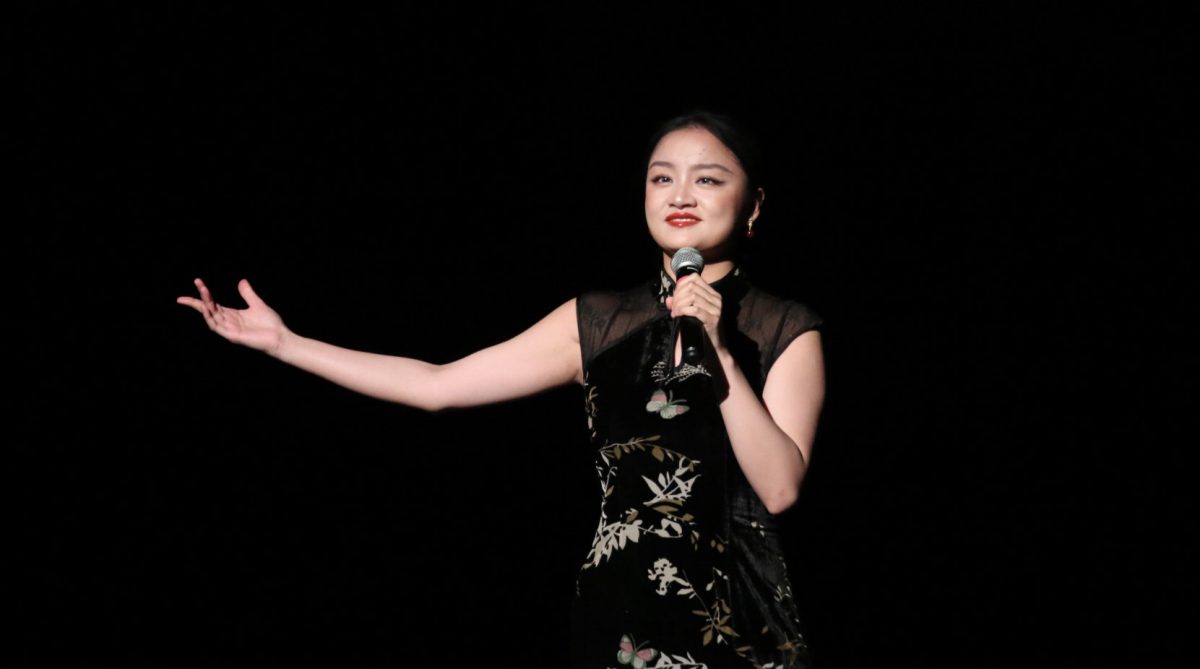 University of Iowa doctorate student Jiarui Mao performs the Chinese art song "Wo Ai Ni Zhong Guo," which translates to "I Love You China," Feb. 15. Written in 1979, the song was originally part of a movie soundtrack, but has since become a famous symbol of Chinese pride.
