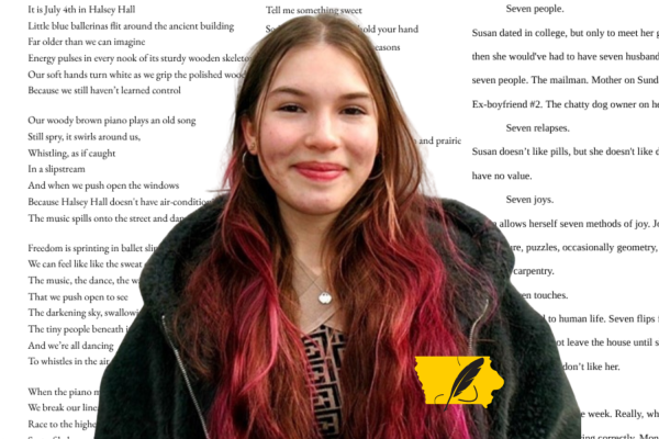Josie Nabhan-Warren '27 was named as the Iowa Student Poet Ambassador for the 2026-27 year. Nabhan-Warren will be inaugurated on April 24 in the Iowa Captiol Law Library.